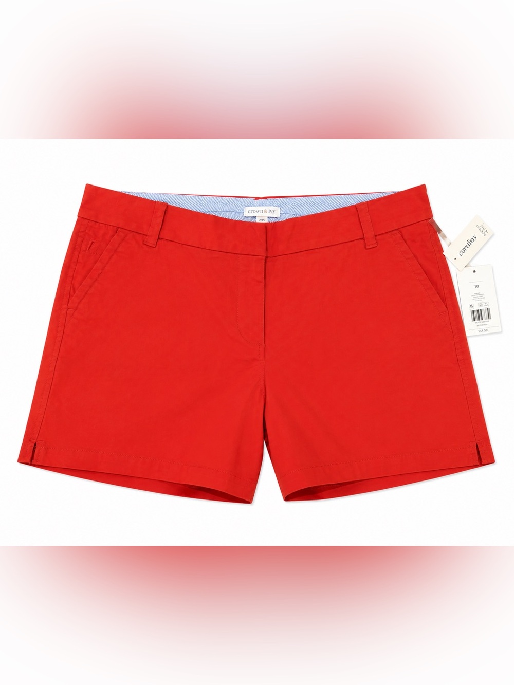 crown & ivy Red Women's Casual Chino Bermuda Shorts